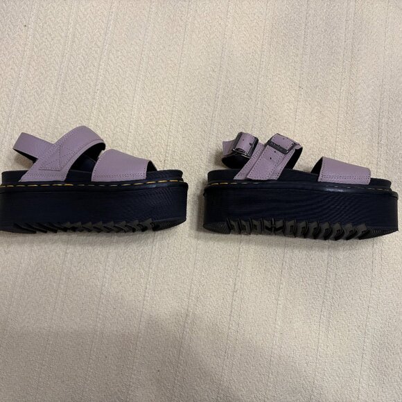 Dr. Martens Women's Voss Quad Pisa Leather Platform Sandals Taupe Size 6 - Picture 3 of 8